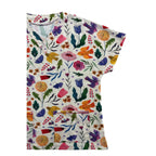 CREAM BIRDS & FLORALS SCRUB TOP