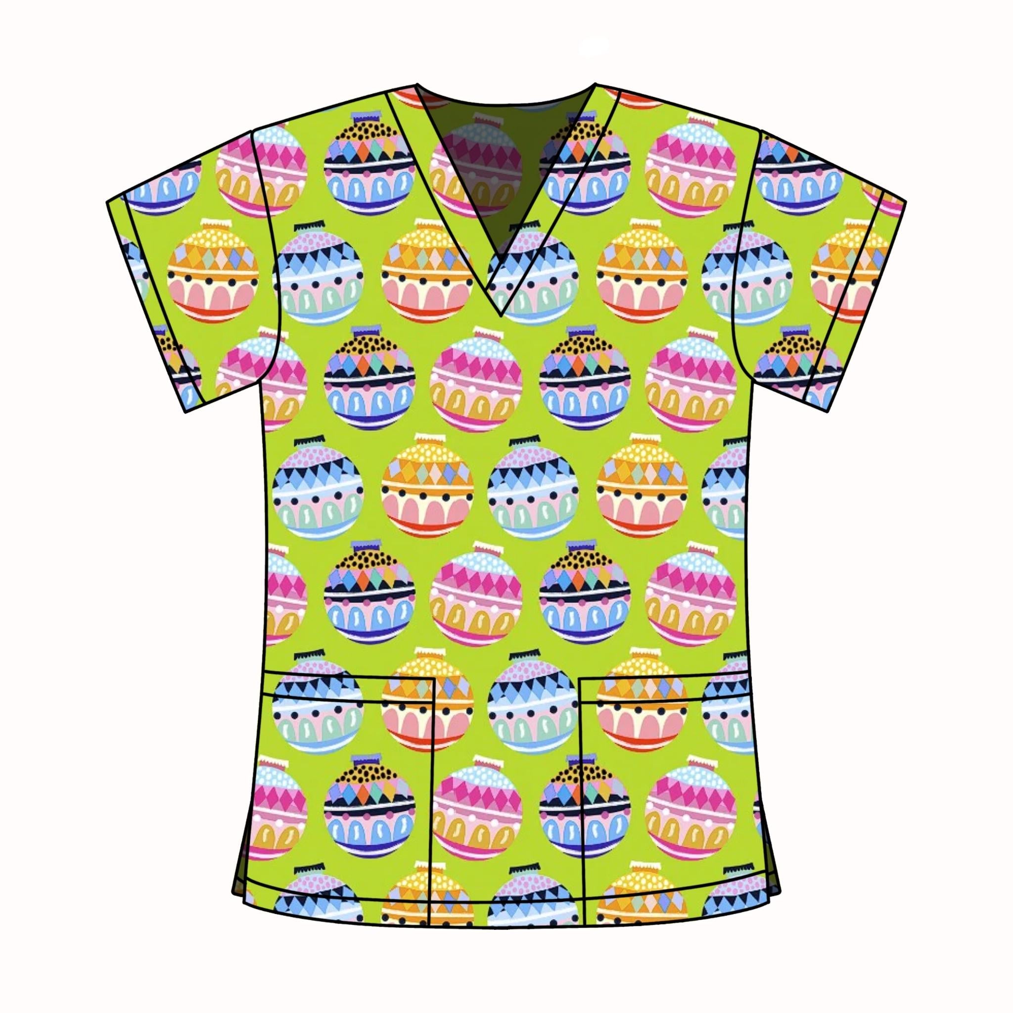 LIME BAUBLE SCRUB TOP
