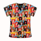 FACES OF THE WORLD SCRUB TOP