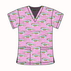 PINK CROC SCRUB TOP