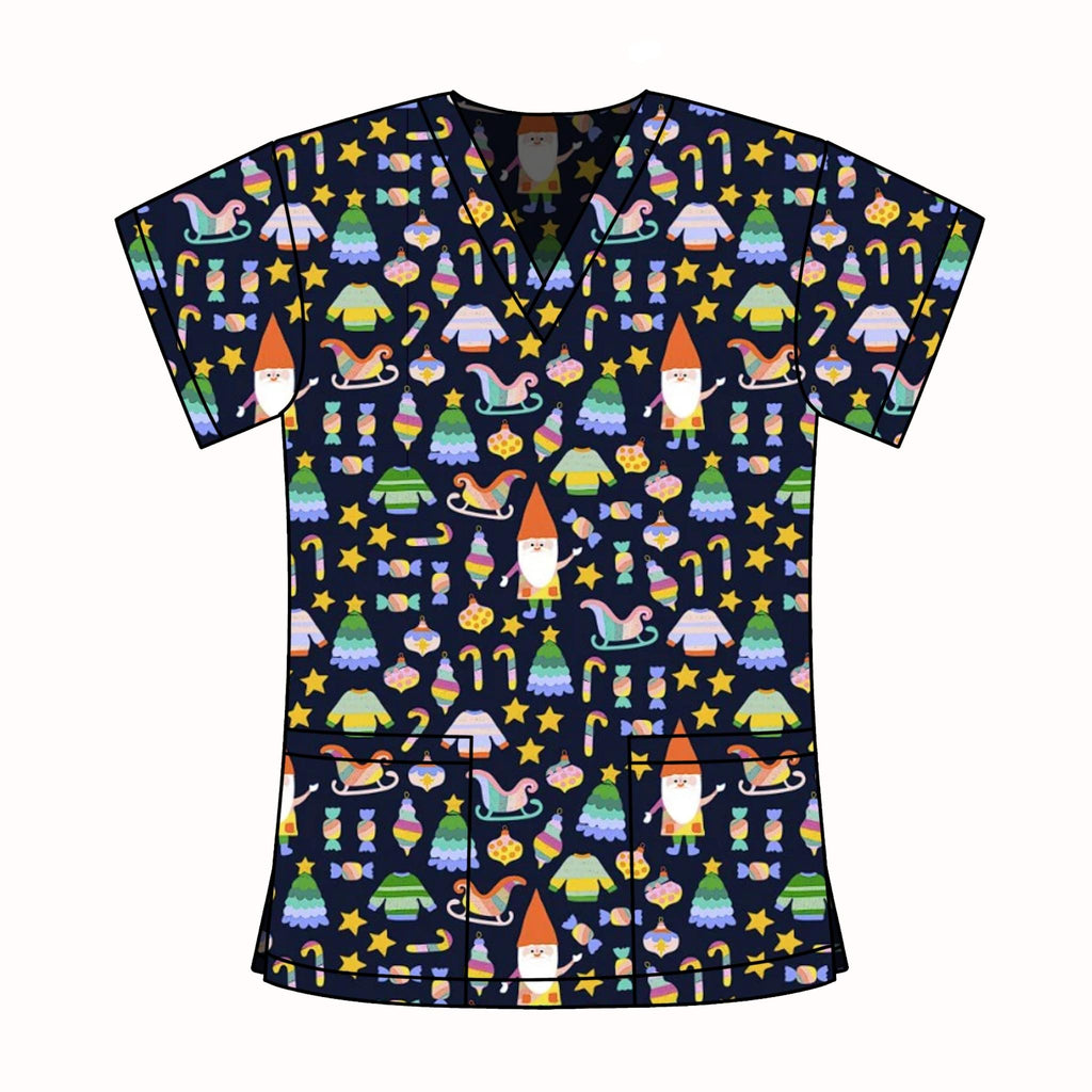 MIDNIGHT GNOME SCRUB TOP