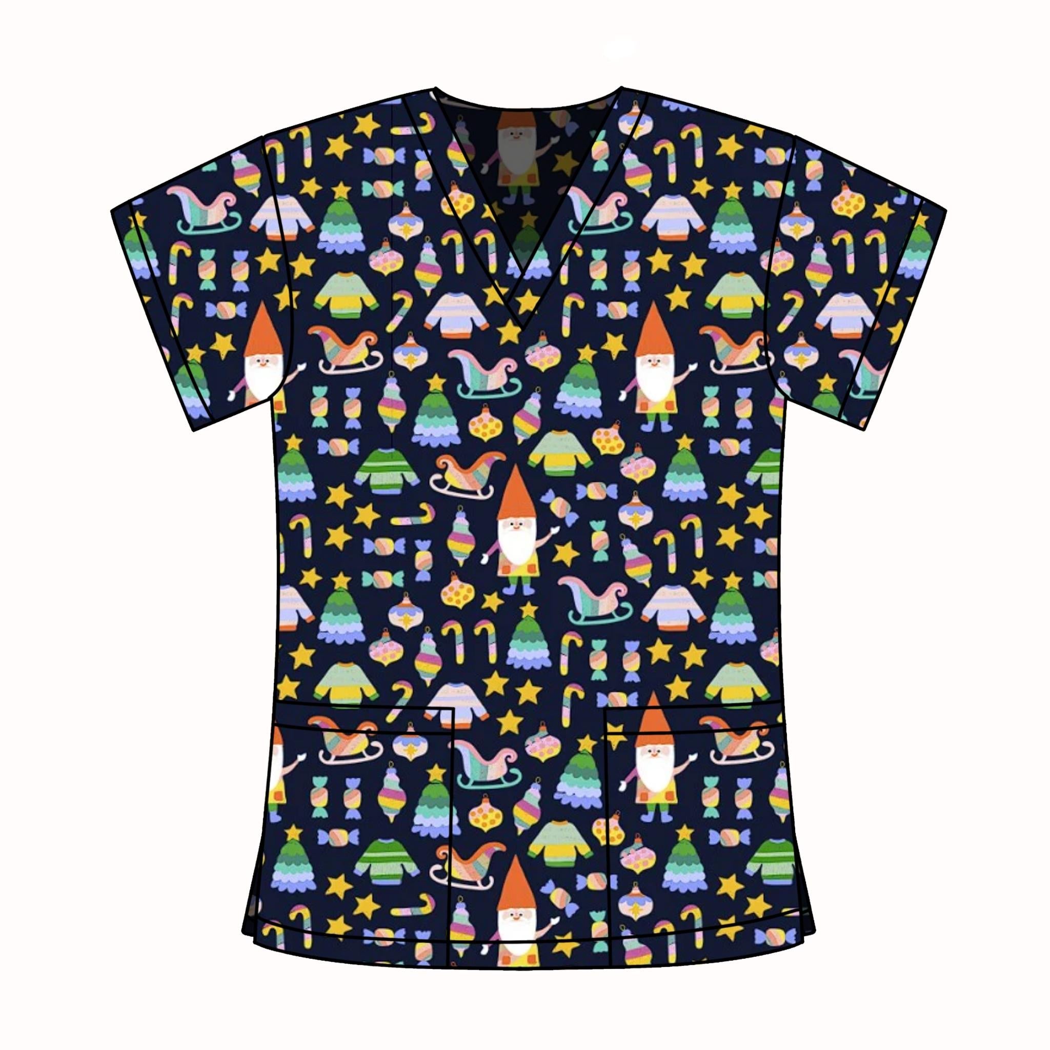 MIDNIGHT GNOME SCRUB TOP