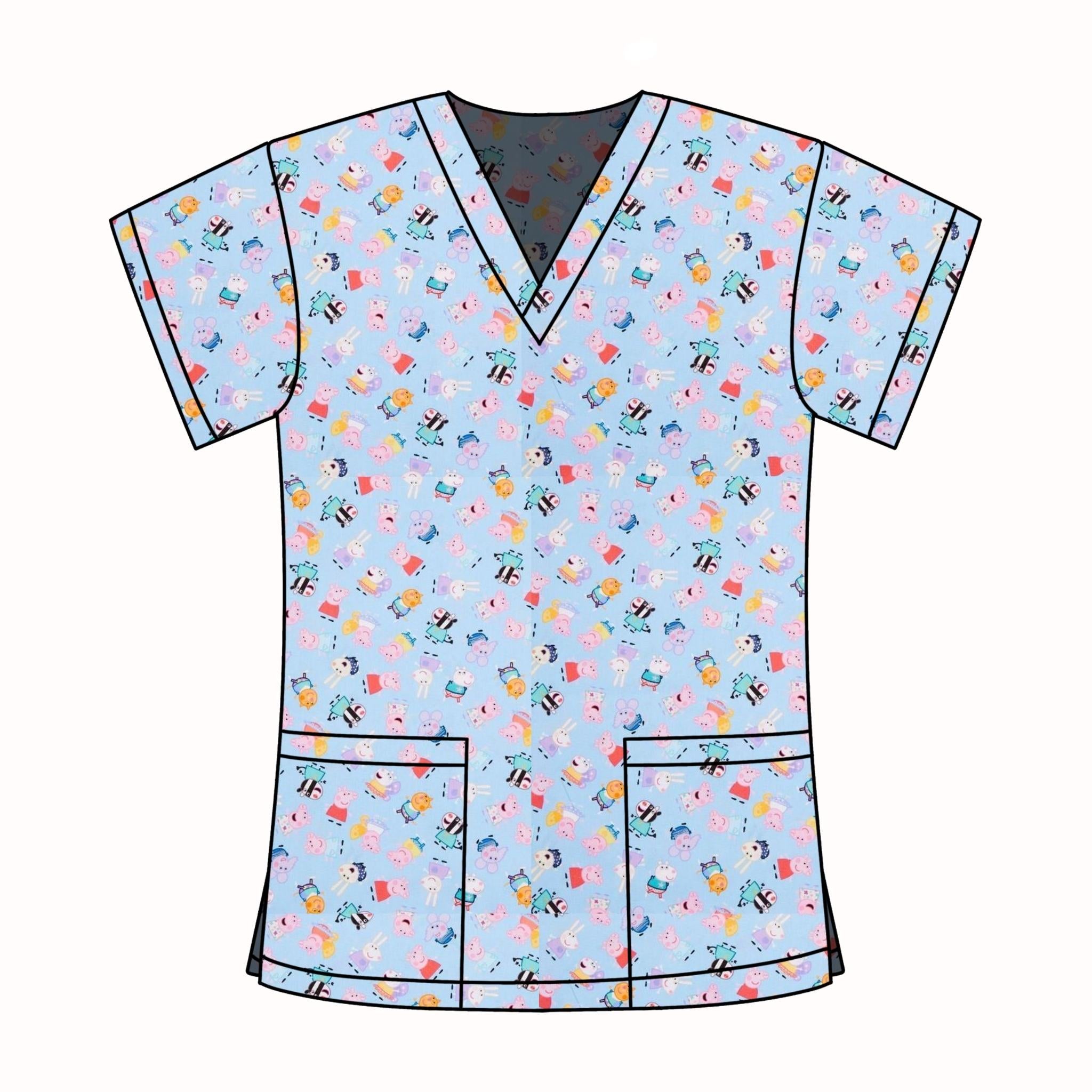 PEPPA PIG & FRIENDS SCRUB TOP