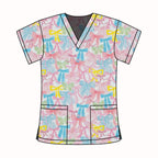 PASTEL BOW SCRUB TOP