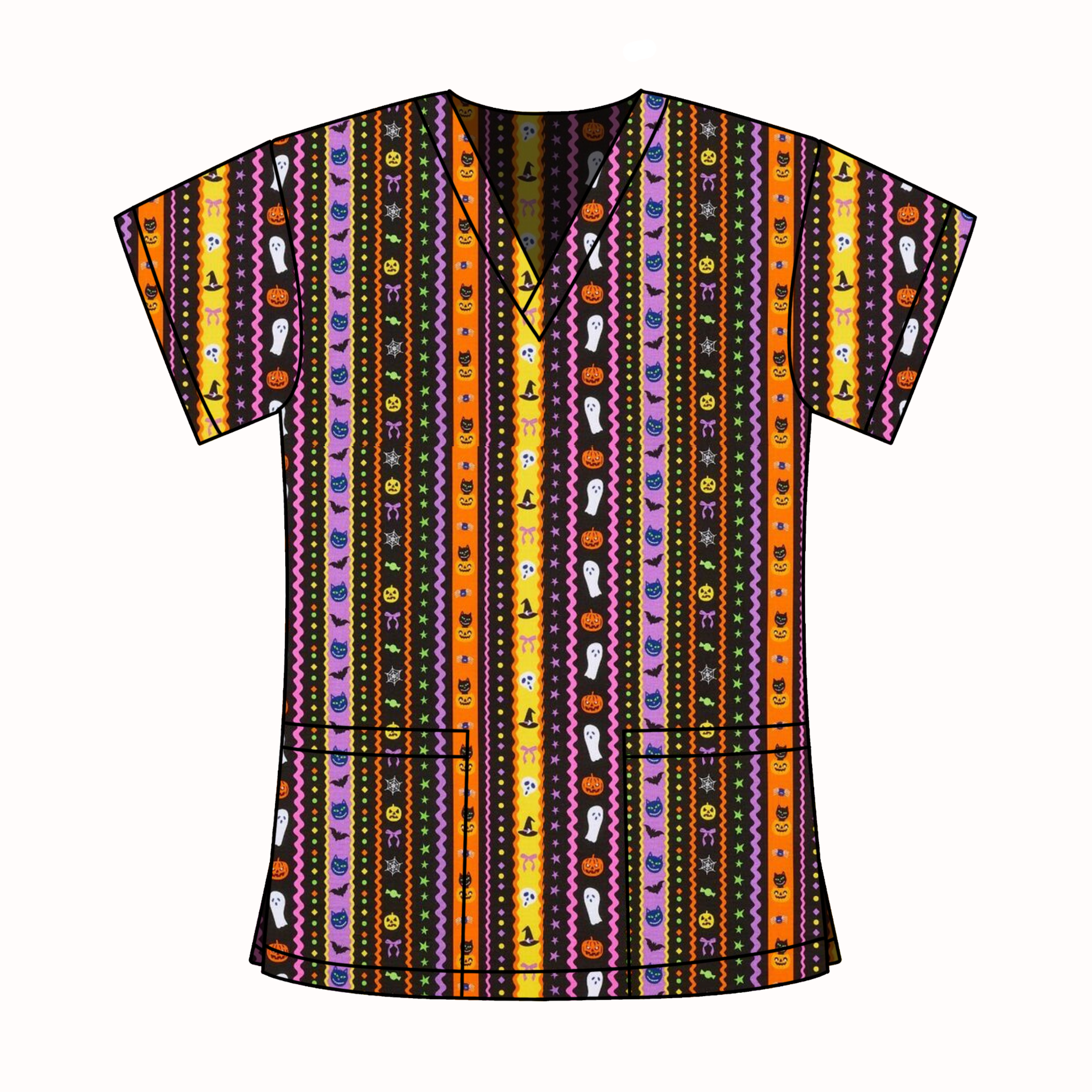 HALLOWEEN VIBES SCRUB TOP