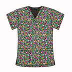 MIDNIGHT FLORALS SCRUB TOP