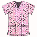 PINK GHOST SCRUB TOP