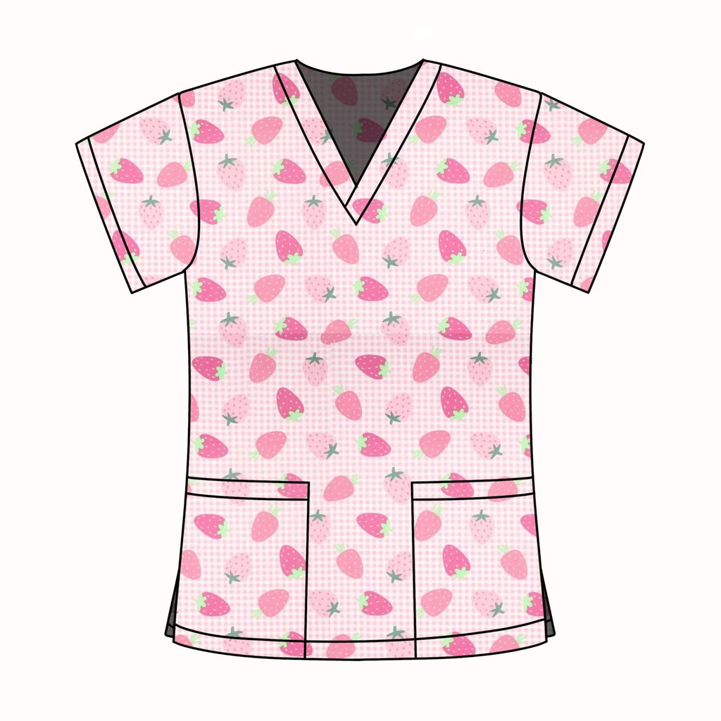 STRAWBERRY DELIGHT SCRUB TOP