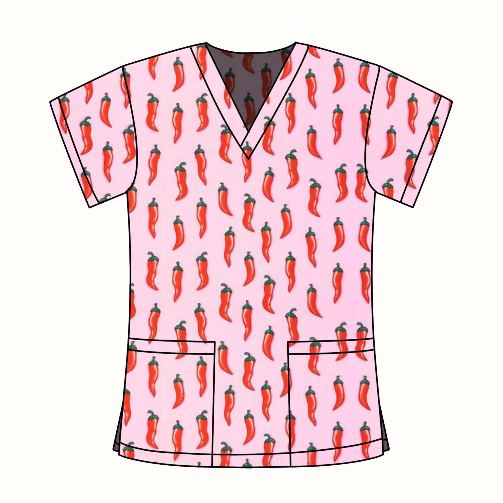 CHILLI SCRUB TOP