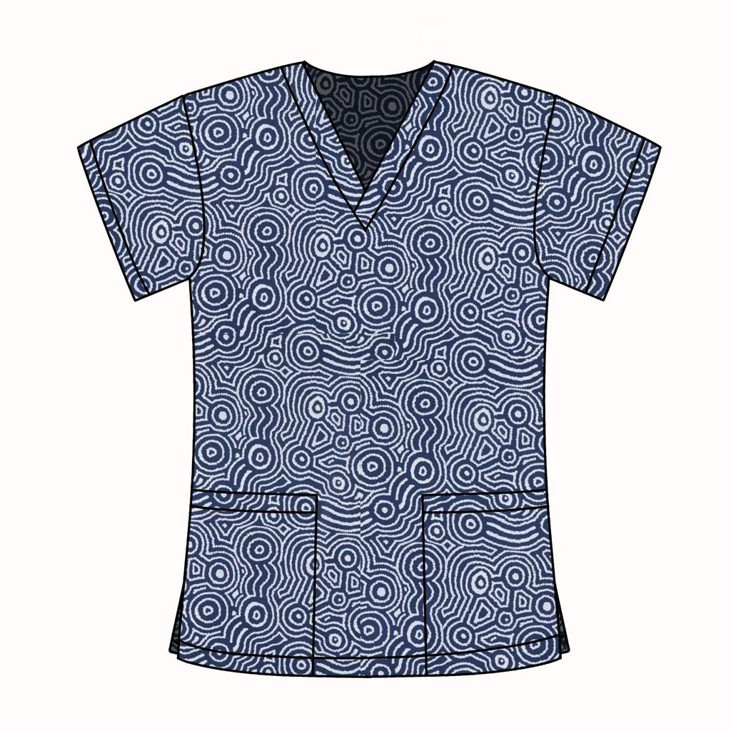 WATER DREAMING SCRUB TOP