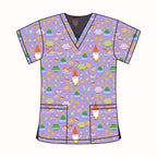 PURPLE XMAS GNOME SCRUB TOP