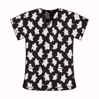 HAPPY GHOSTS SCRUB TOP