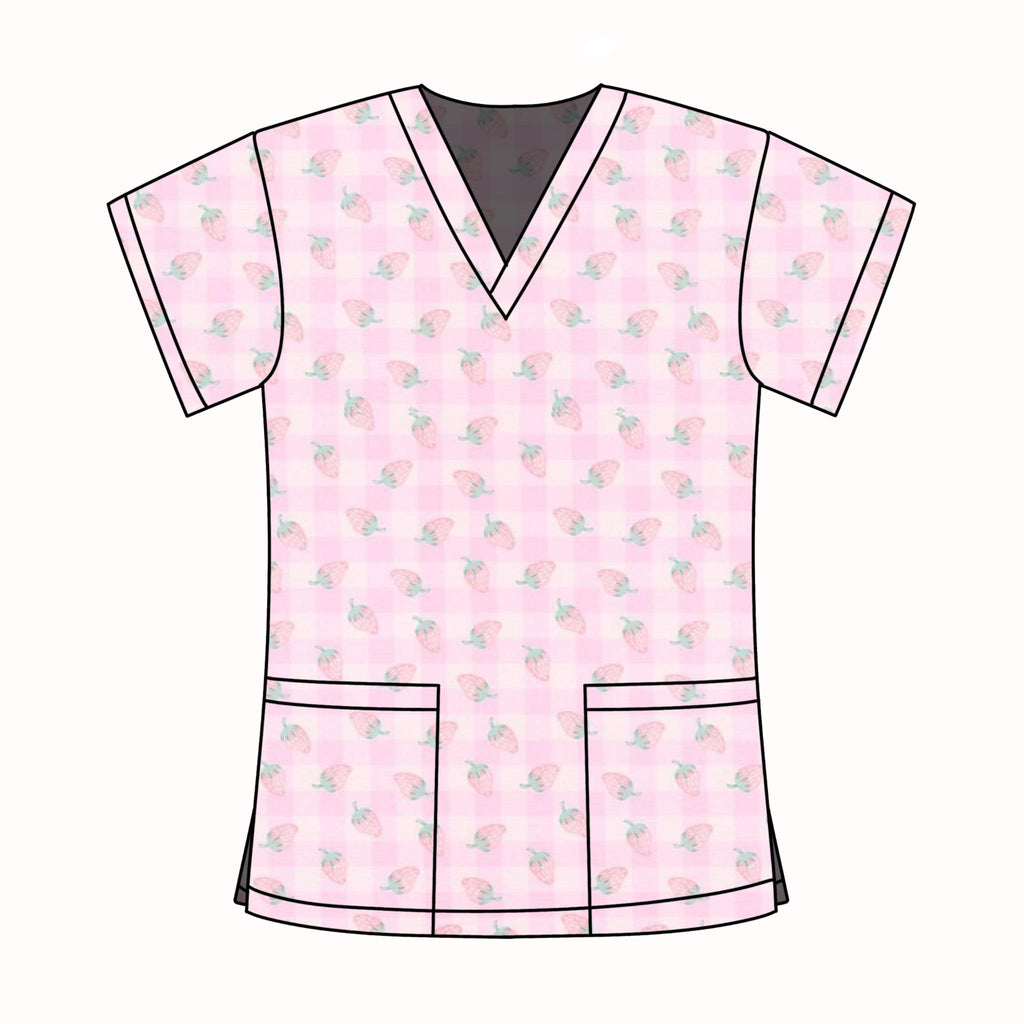 STRAWBERRY KISSES SCRUB TOP