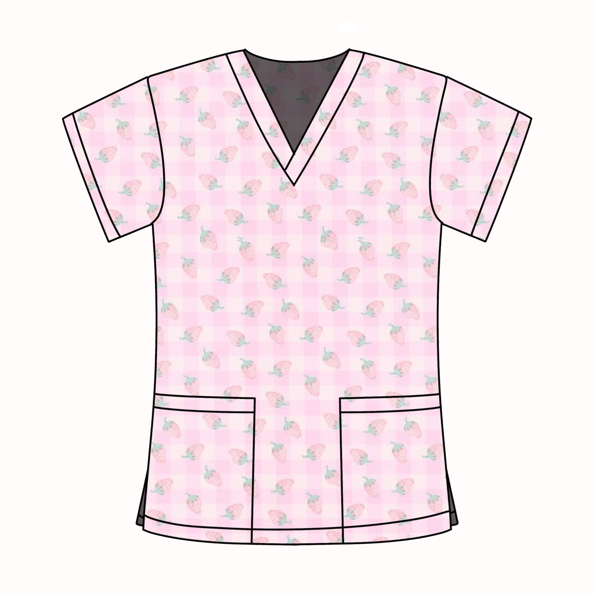 STRAWBERRY KISSES SCRUB TOP