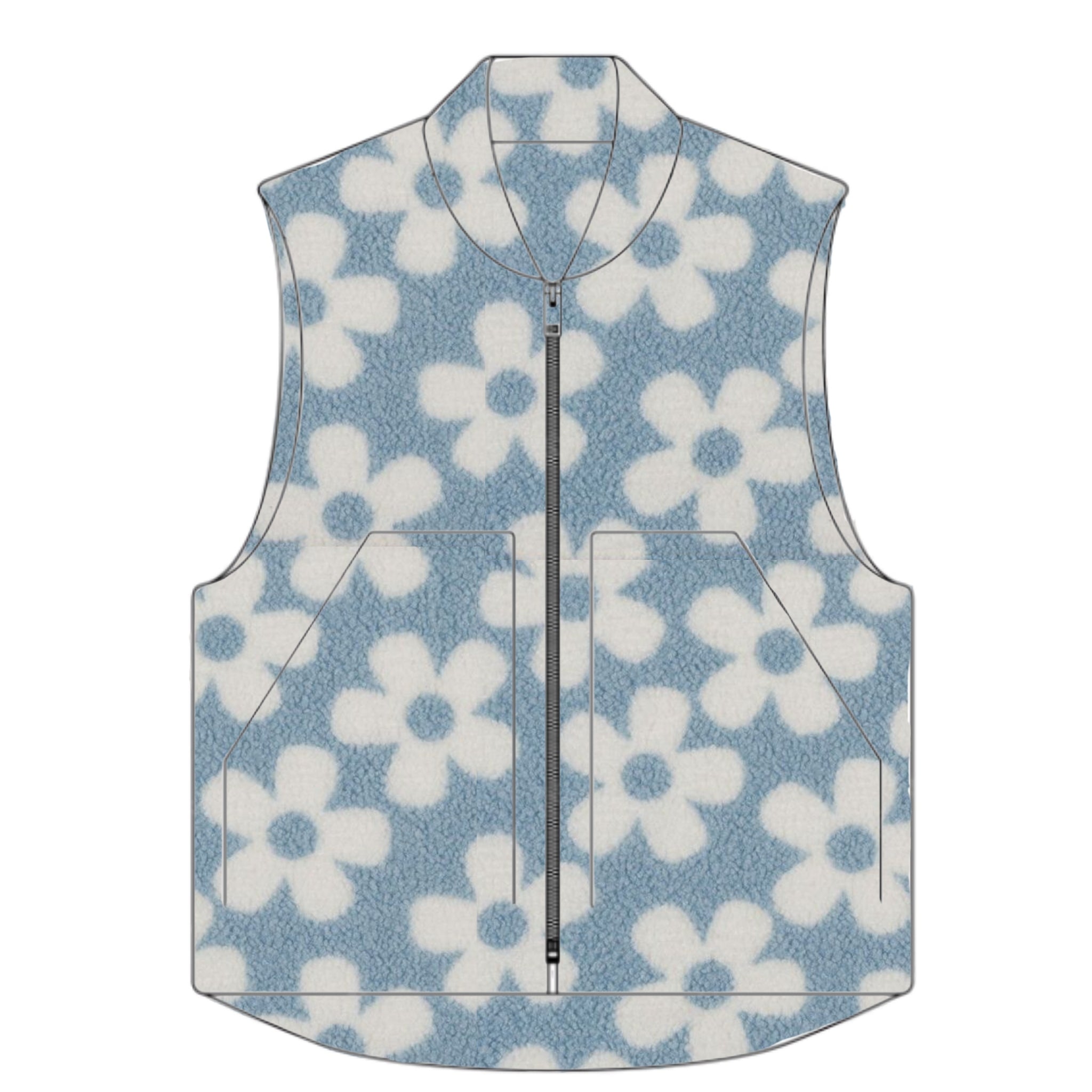 BLUE FLORAL VEST