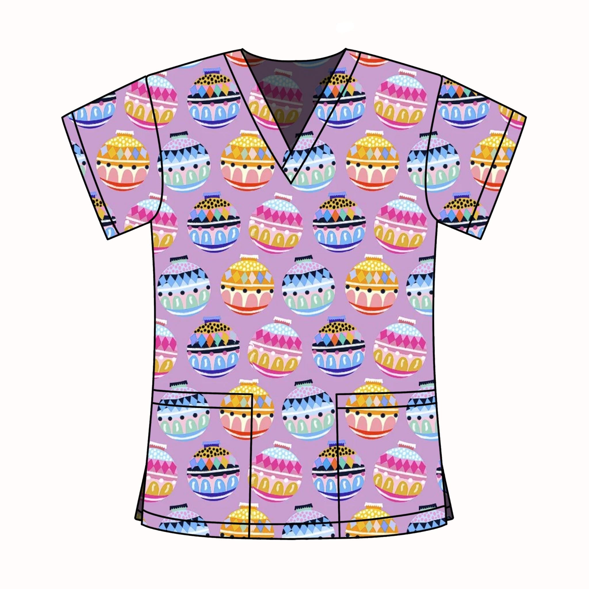 BAUBLE LILAC SCRUB TOP
