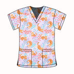 SPRING TIGERS SCRUB TOP