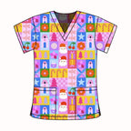 JOLLY SANTA SCRUB TOP