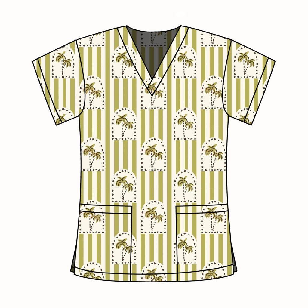ANDERSON GREEN SCRUB TOP