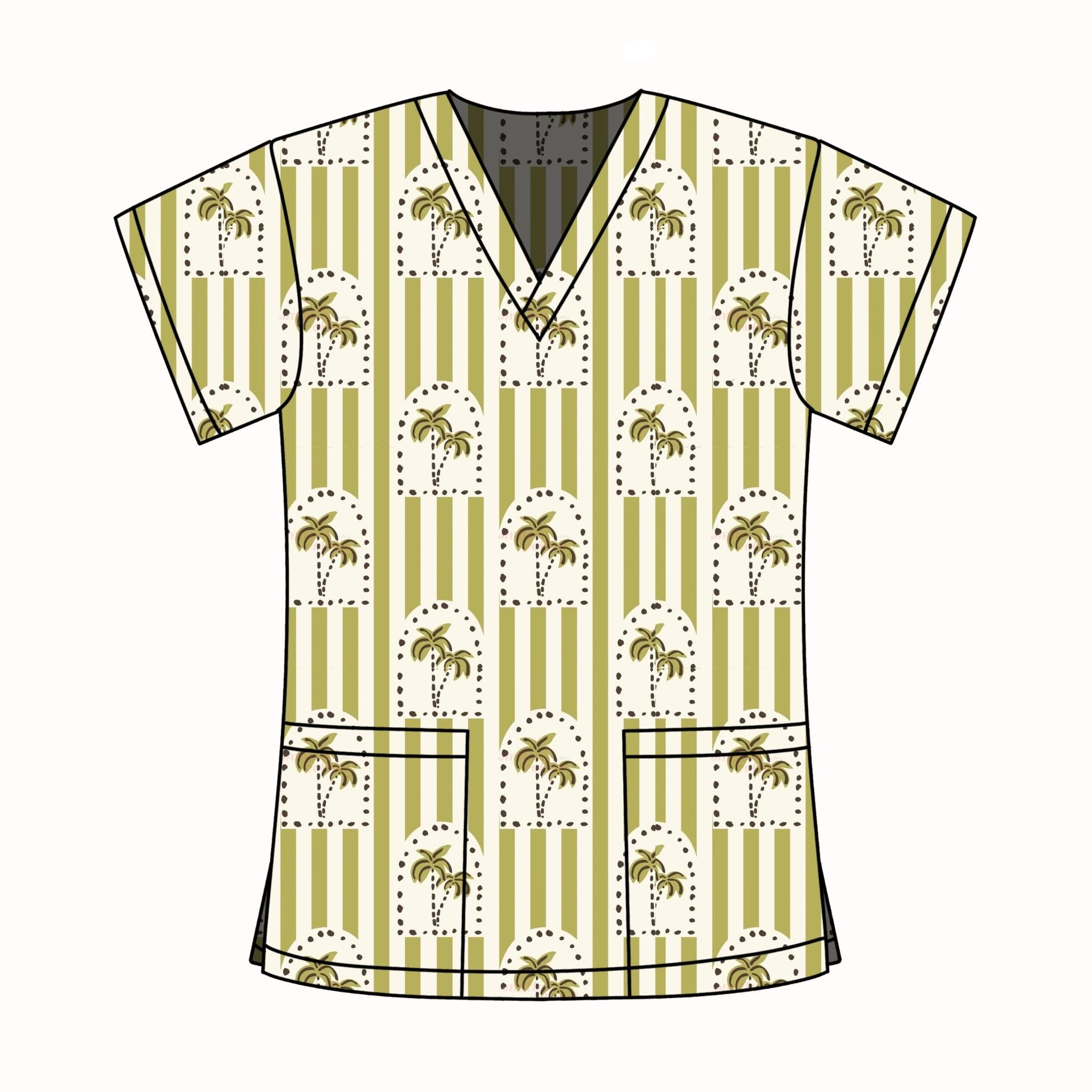 ANDERSON GREEN SCRUB TOP