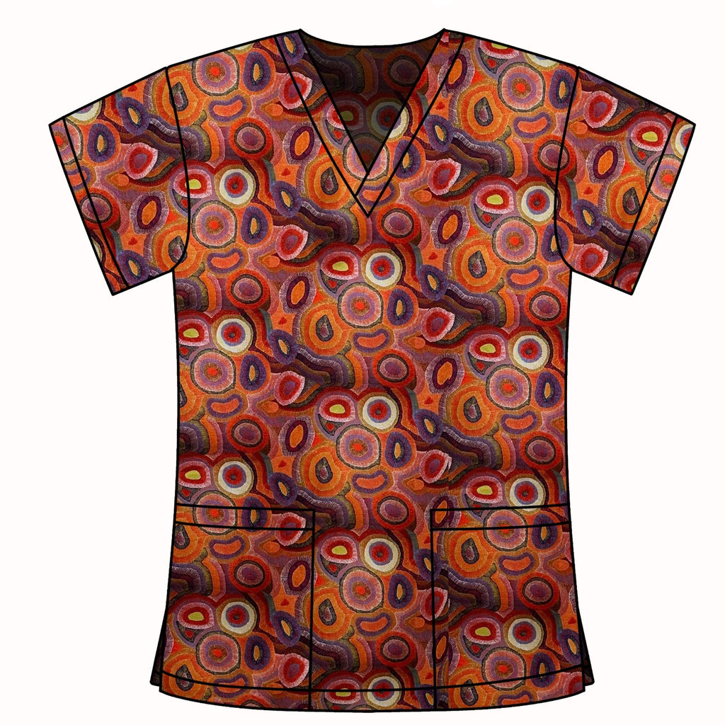 Ngapa Jukurrpa (Water Dreaming) - PUYURRU SCRUB TOP