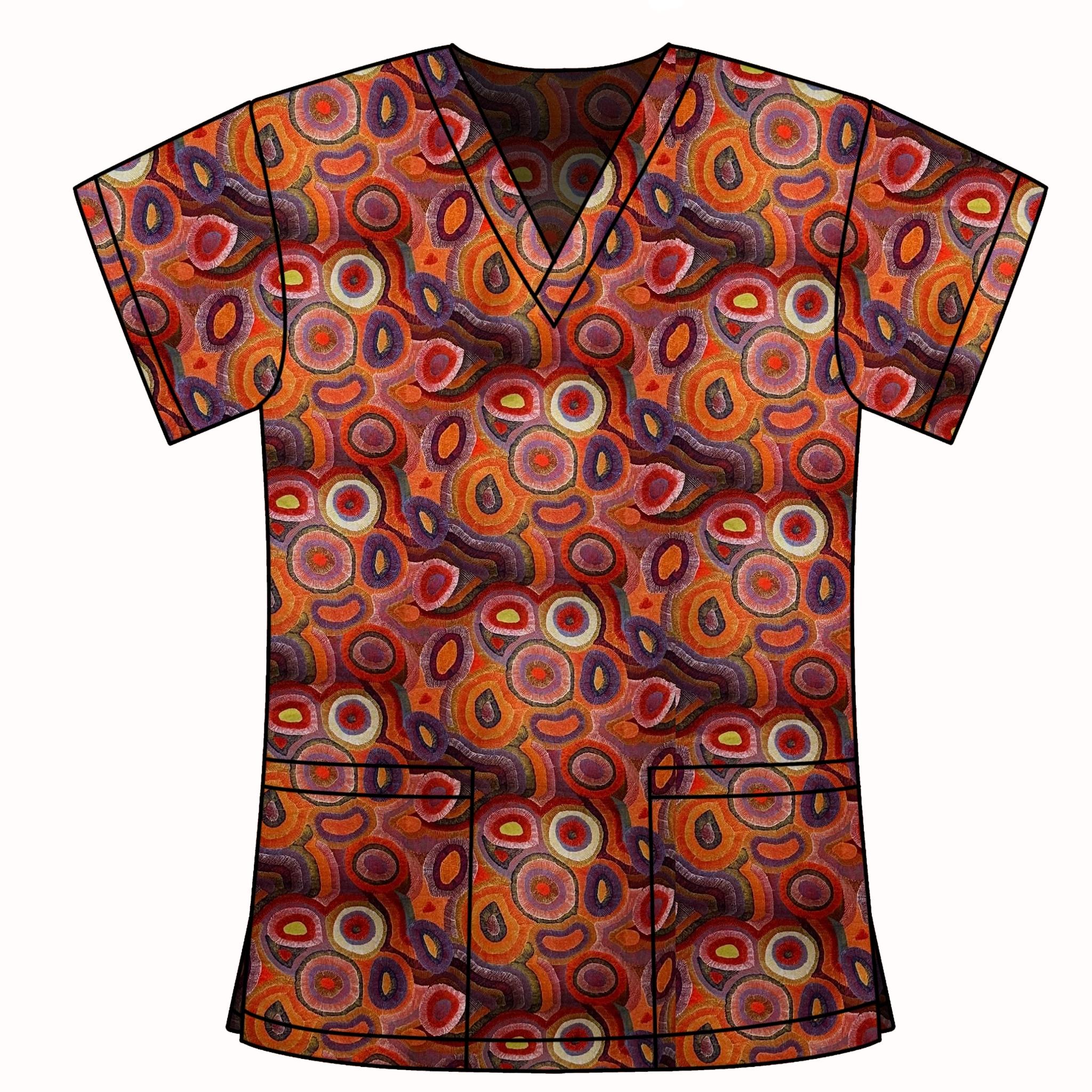 Ngapa Jukurrpa (Water Dreaming) - PUYURRU SCRUB TOP