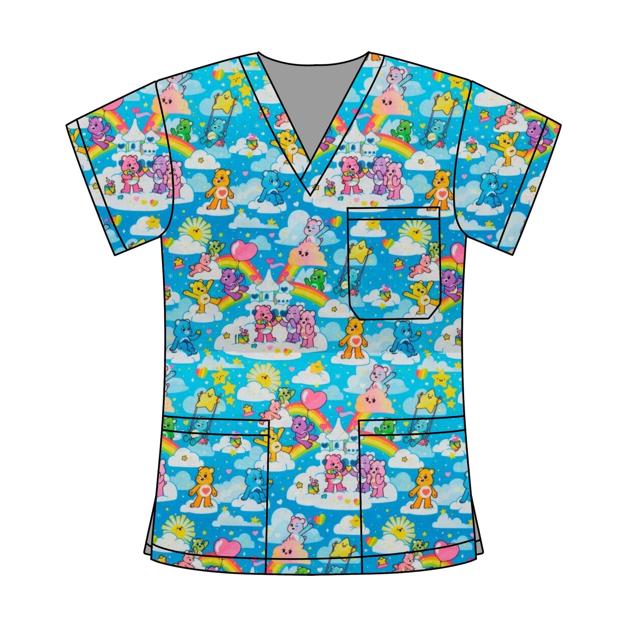 CARE BEAR SCRUB TOP