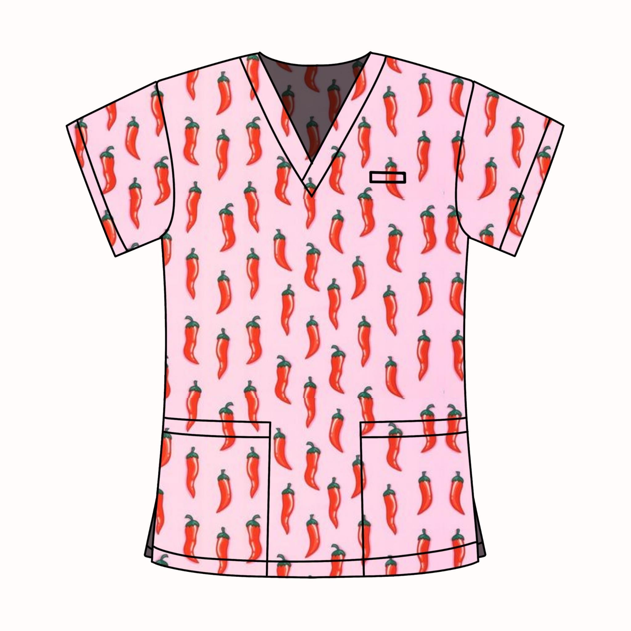 CHILLI SCRUB TOP