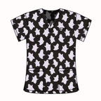 HAPPY GHOSTS SCRUB TOP