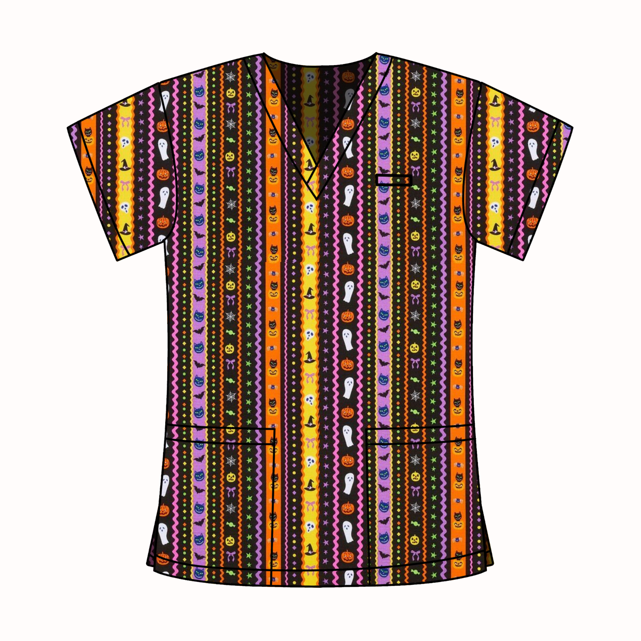 HALLOWEEN VIBES SCRUB TOP