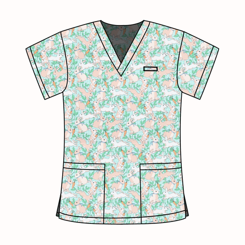 BUNNY SCRUB TOP
