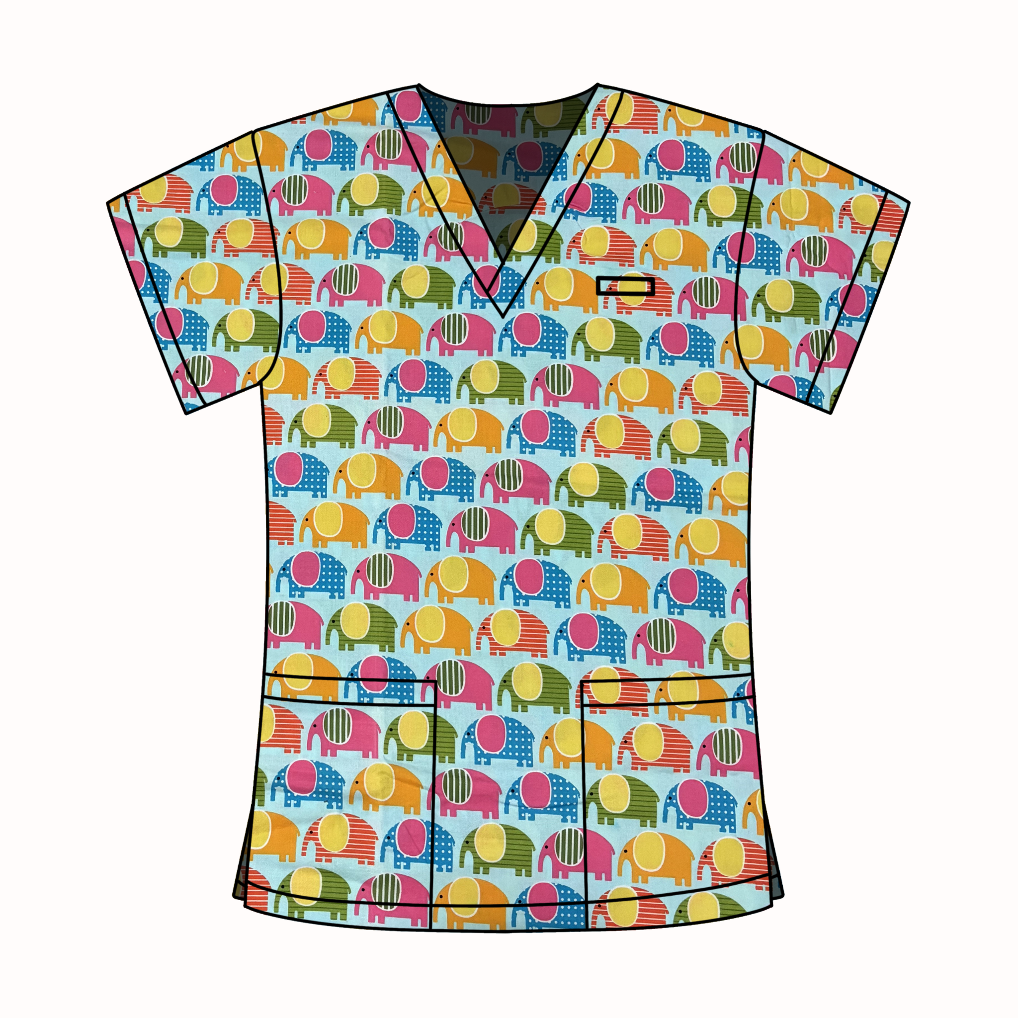BLUE ELEPHANT SCRUB TOP