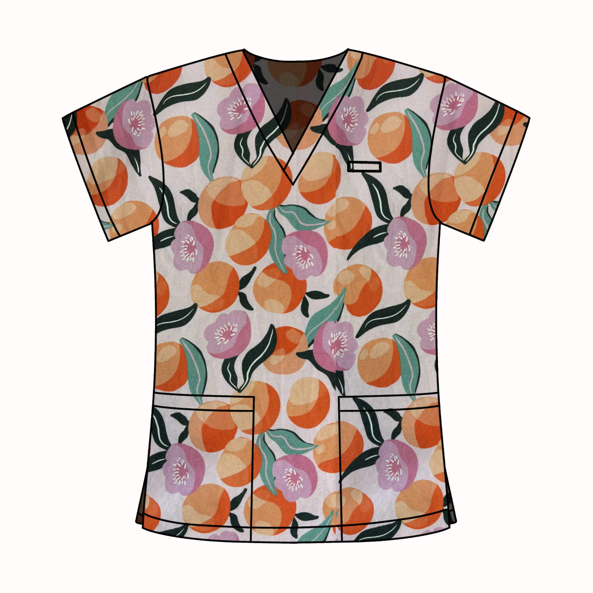 PEACHES AND CREAM SCRUB TOP