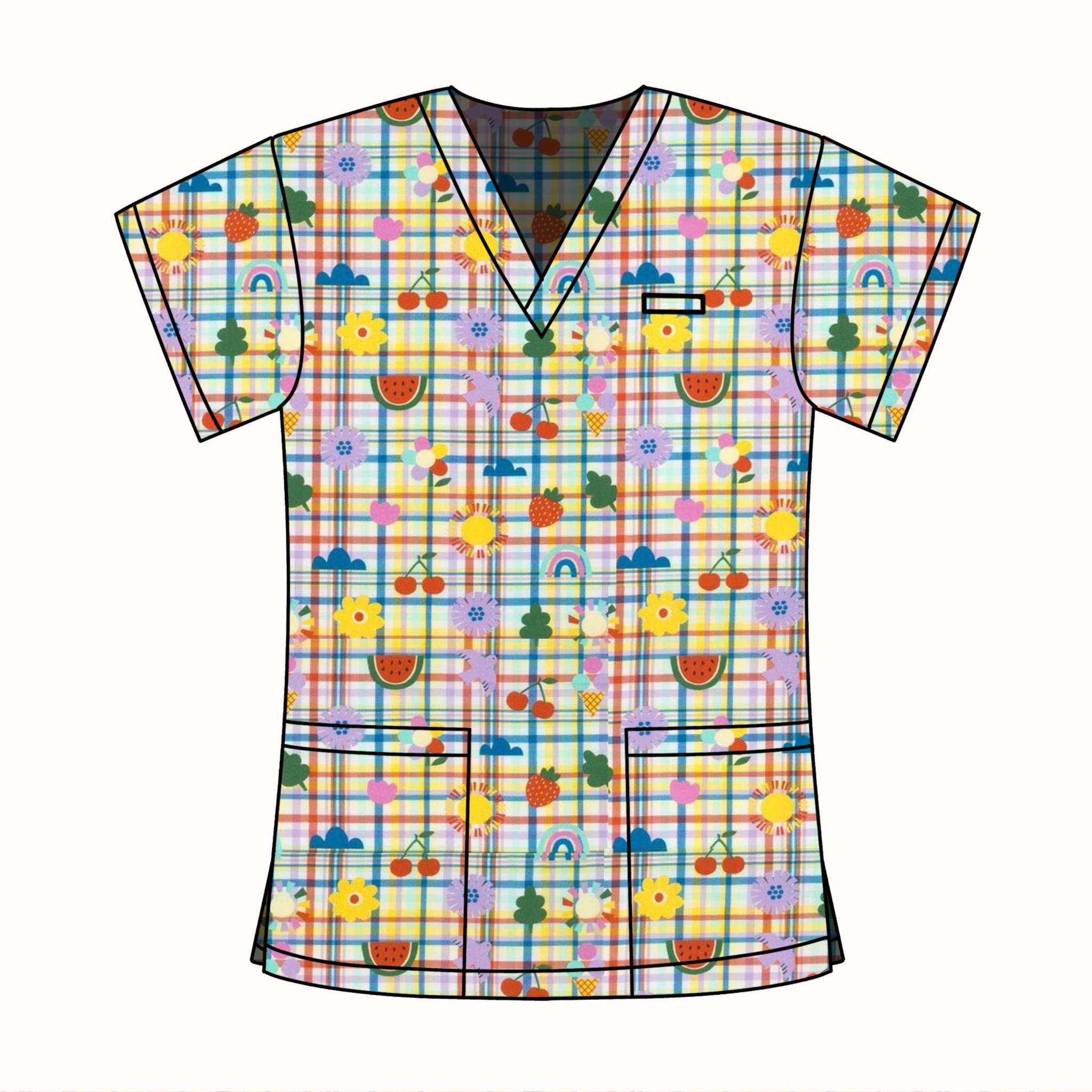 SPRING PLAYGROUND SCRUB TOP