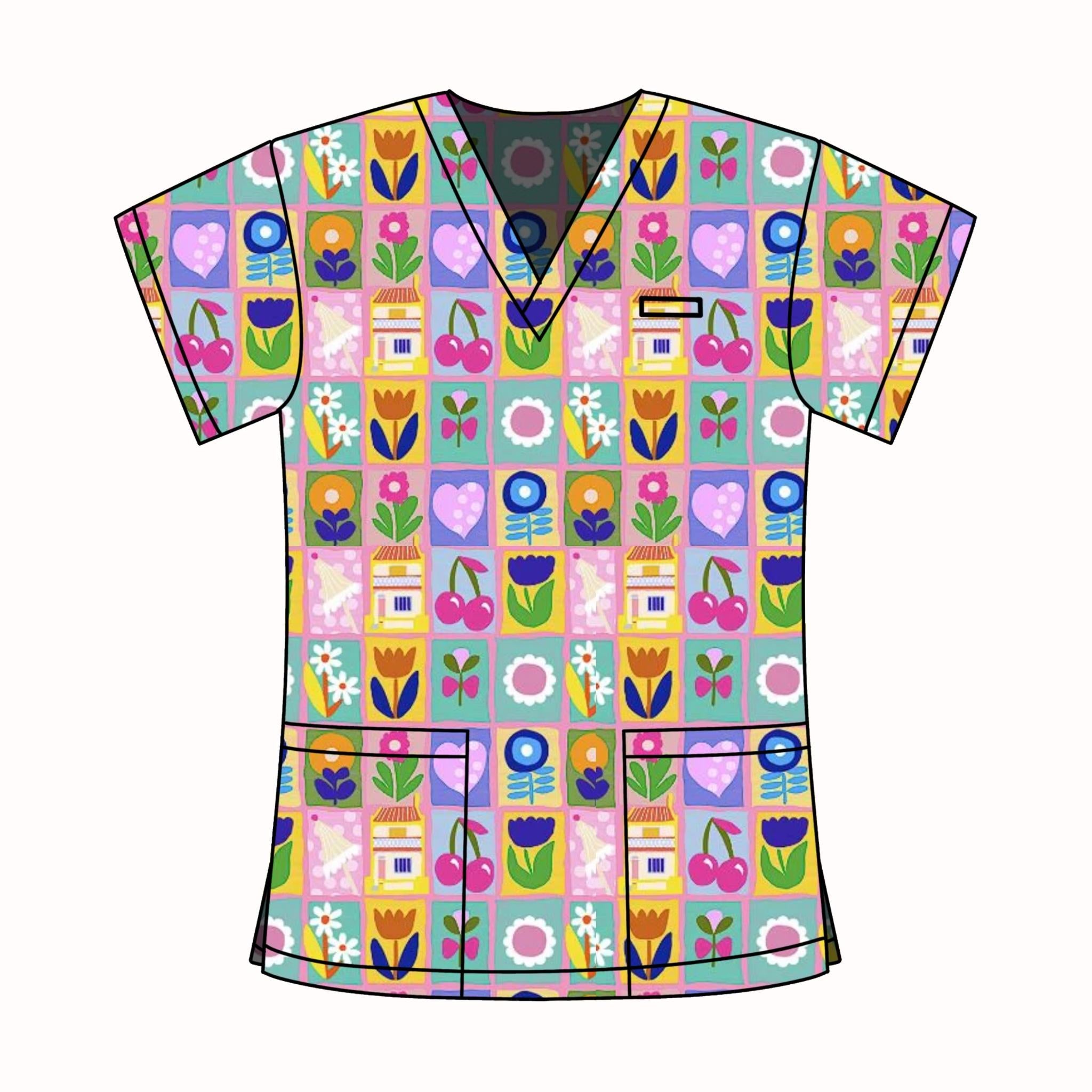 PARASOL LANE SCRUB TOP
