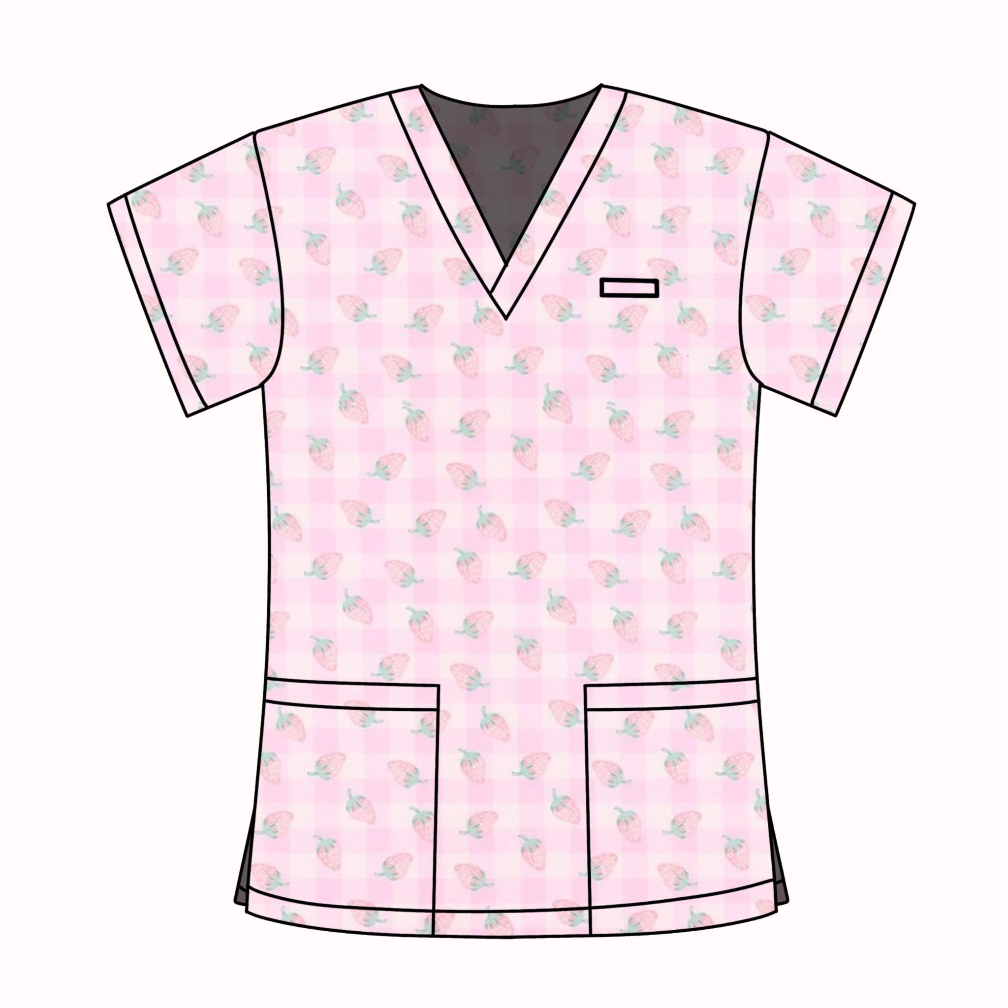 STRAWBERRY KISSES SCRUB TOP