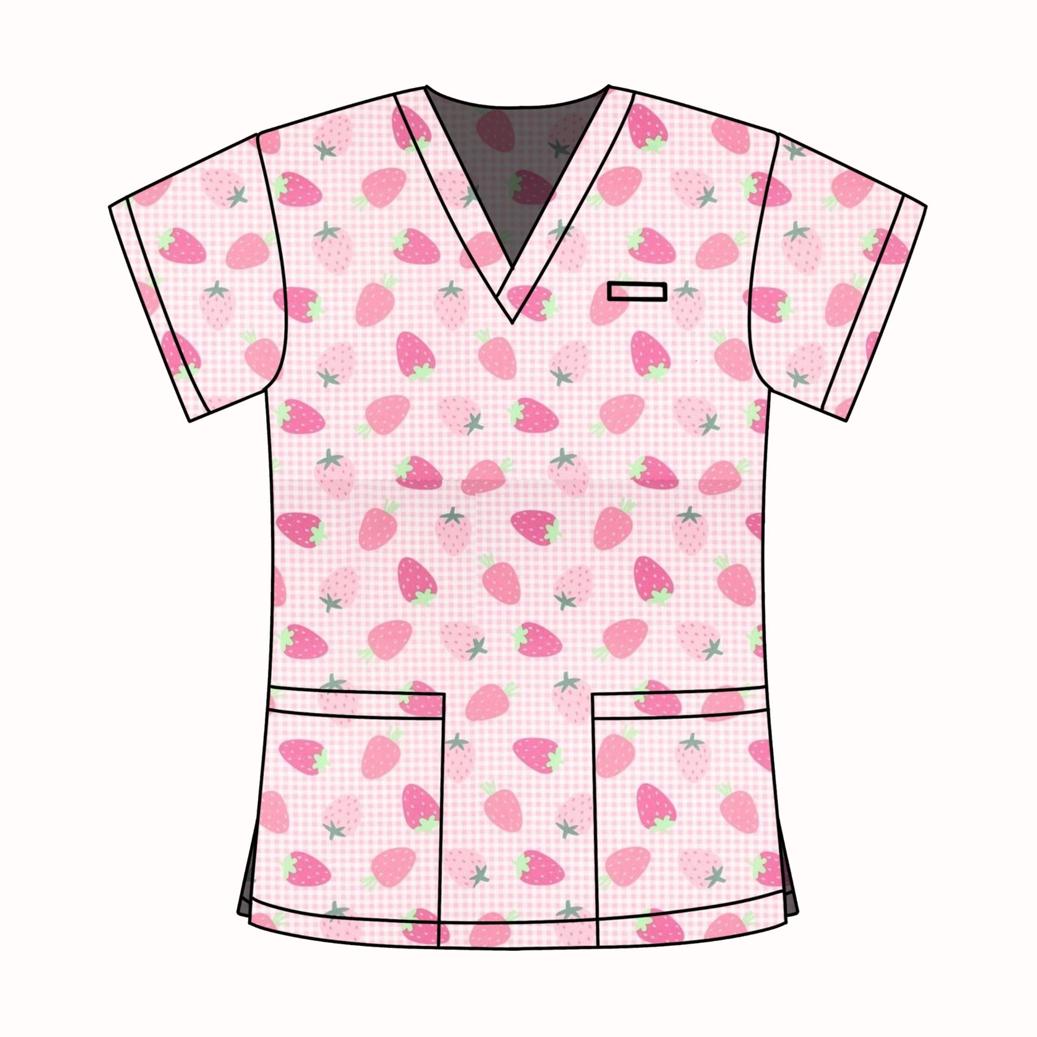 STRAWBERRY DELIGHT SCRUB TOP