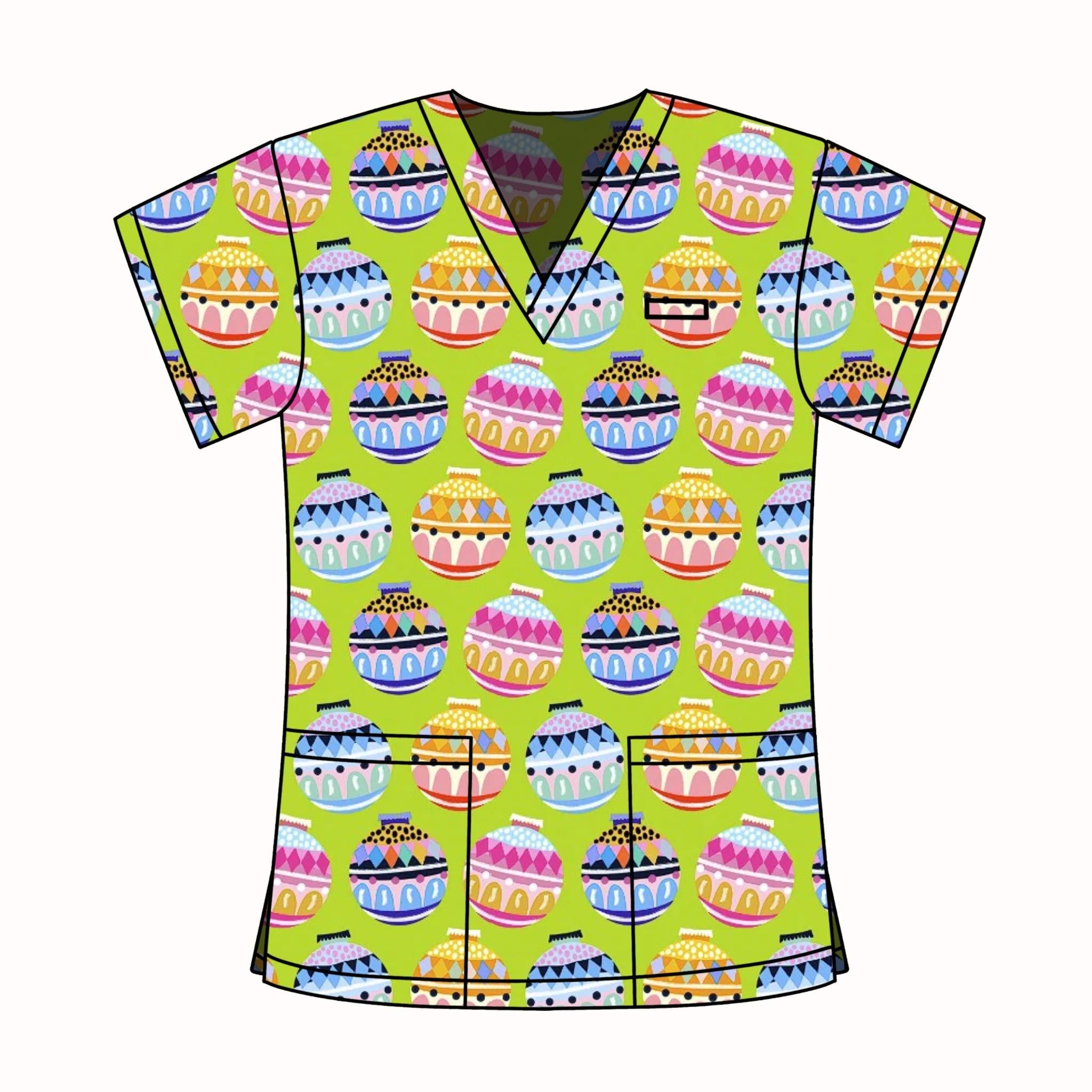 LIME BAUBLE SCRUB TOP