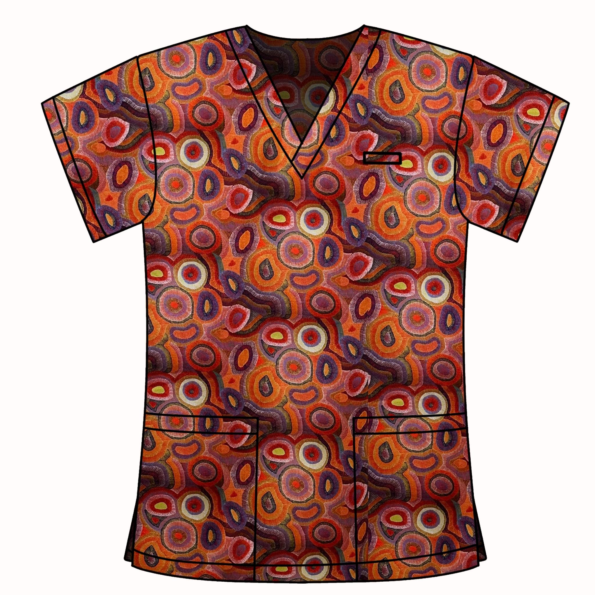Ngapa Jukurrpa (Water Dreaming) - PUYURRU SCRUB TOP