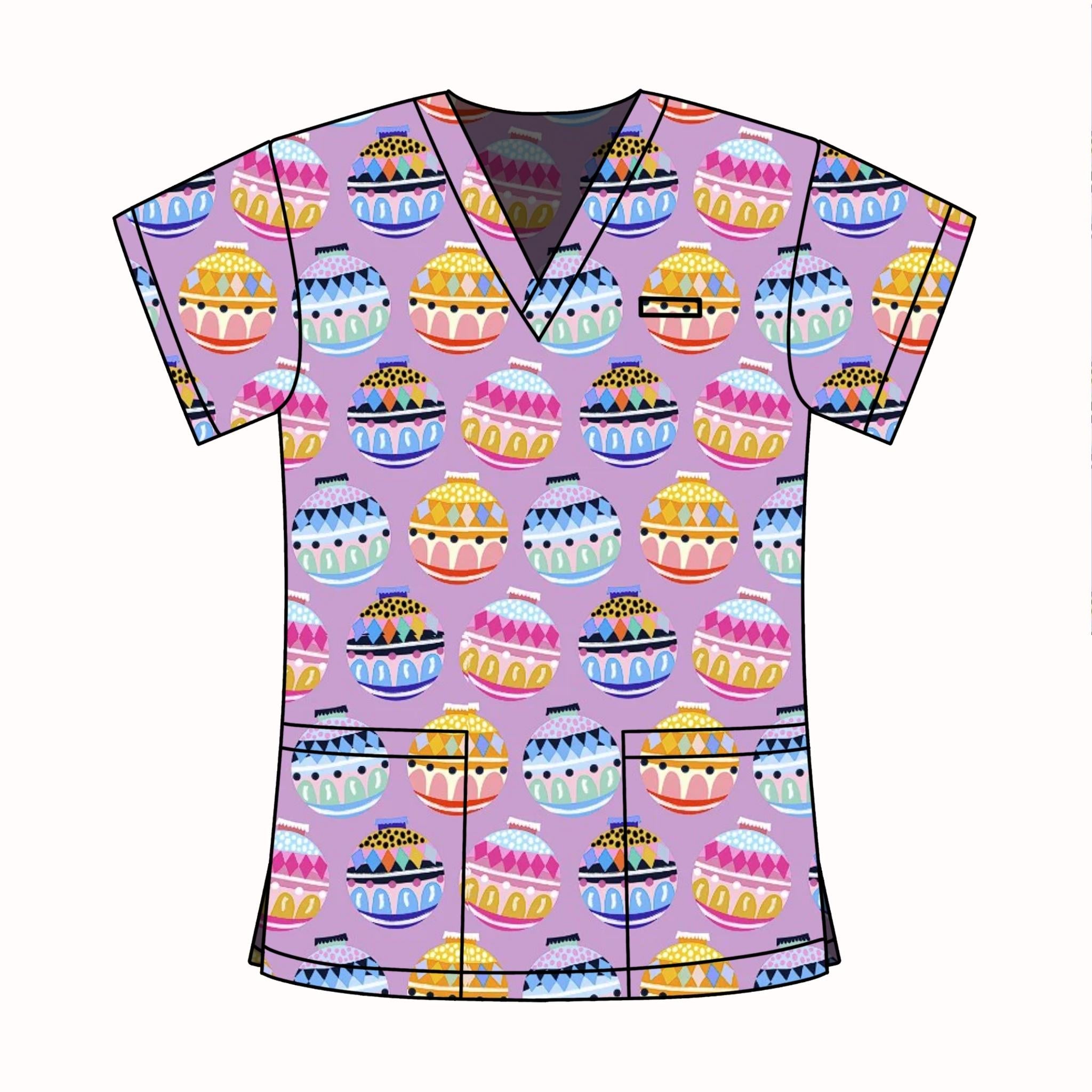 BAUBLE LILAC SCRUB TOP