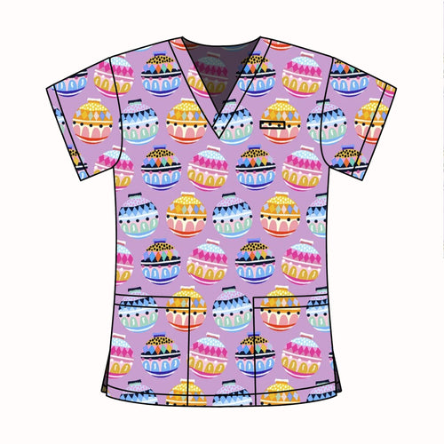 BAUBLE LILAC SCRUB TOP