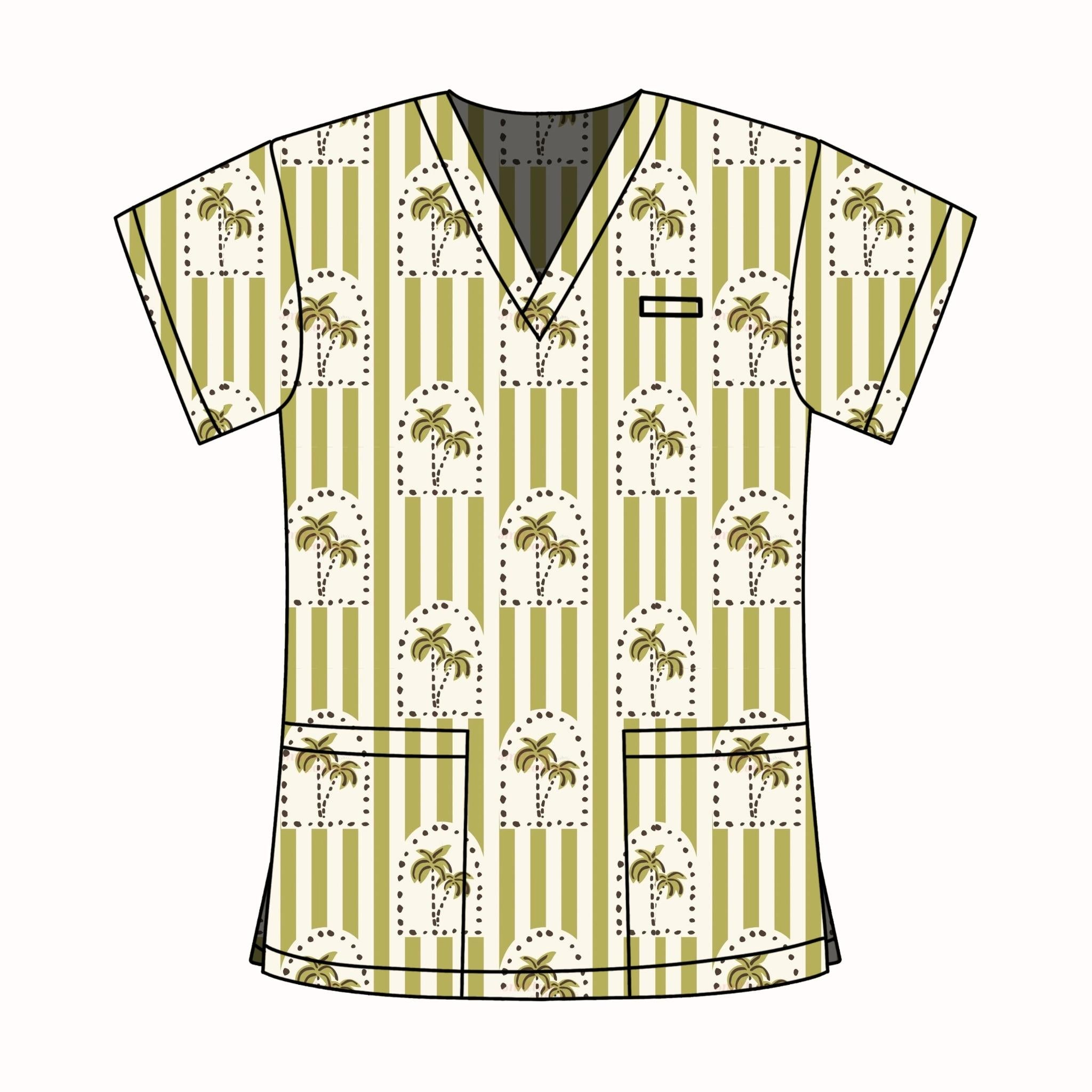 ANDERSON GREEN SCRUB TOP