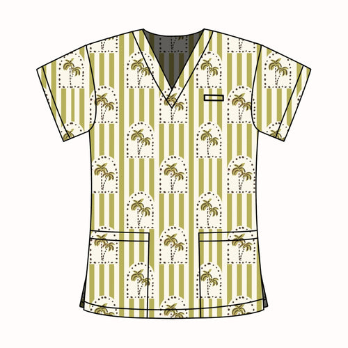 ANDERSON GREEN SCRUB TOP