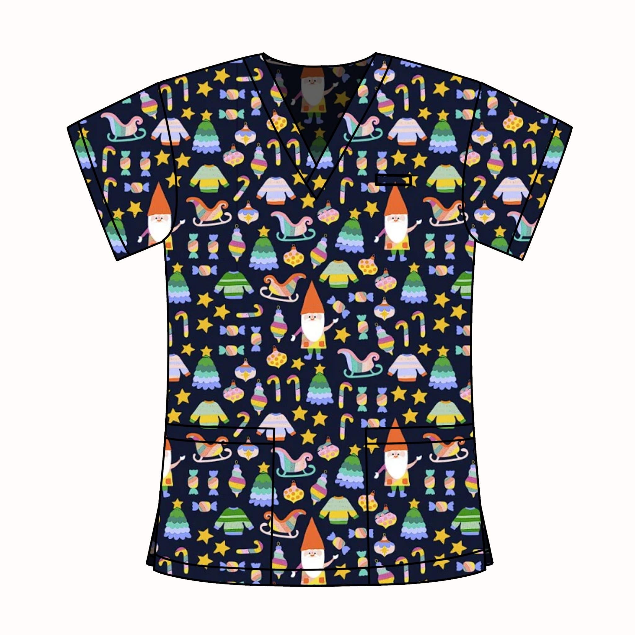MIDNIGHT GNOME SCRUB TOP