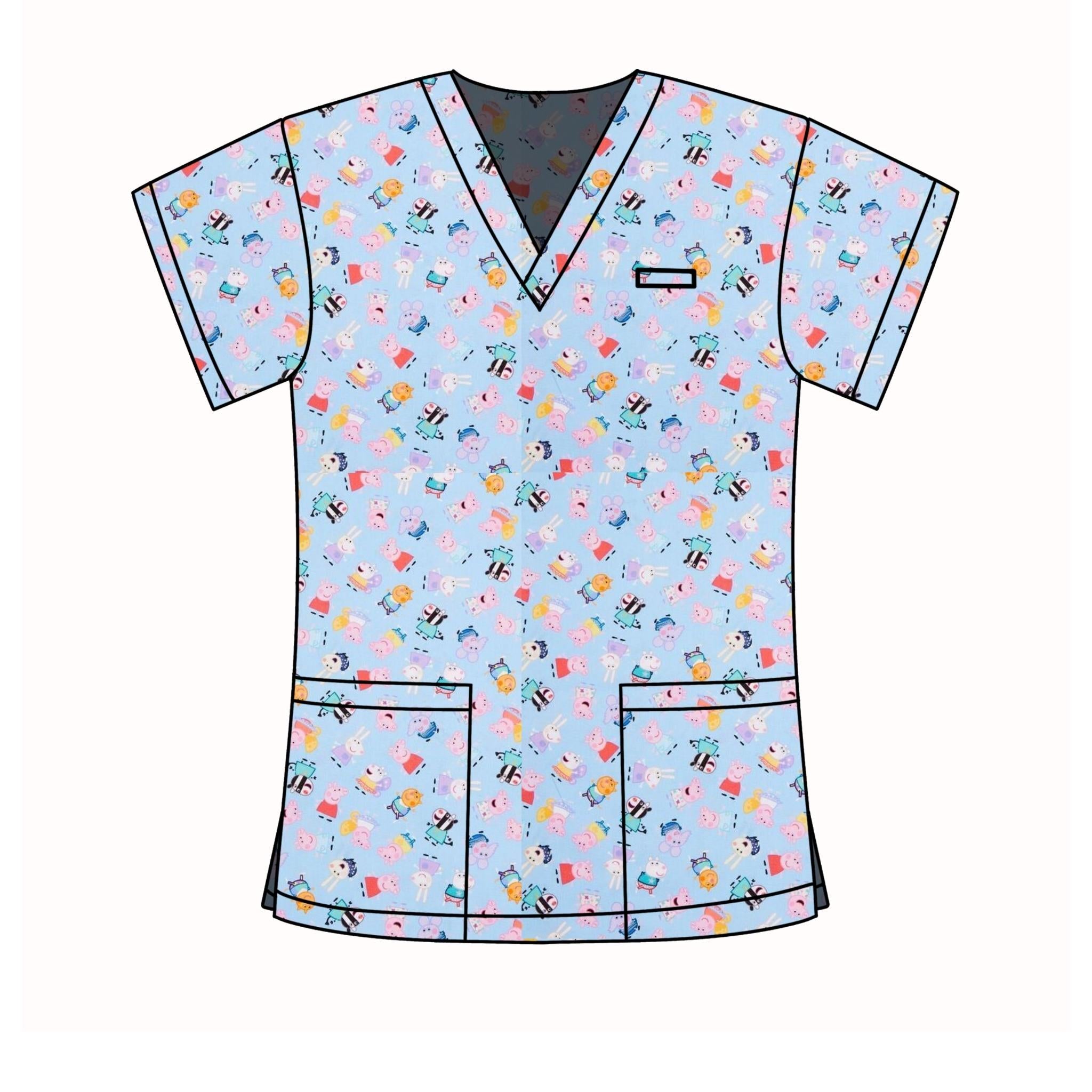 PEPPA PIG & FRIENDS SCRUB TOP