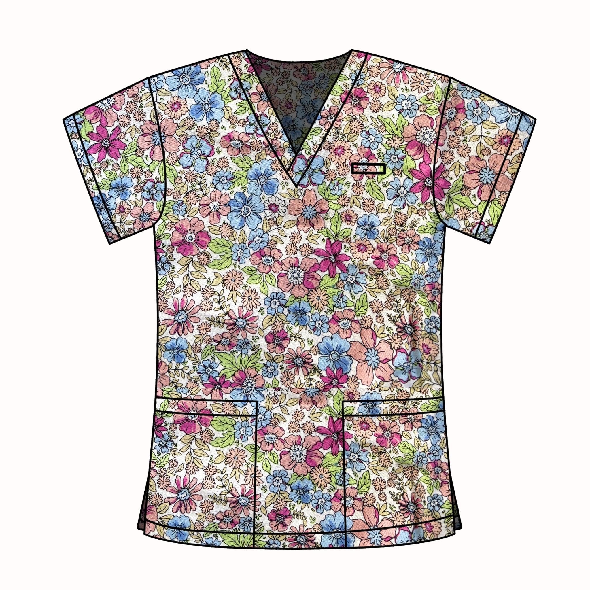 LIBERTY FLORALS SCRUB TOP