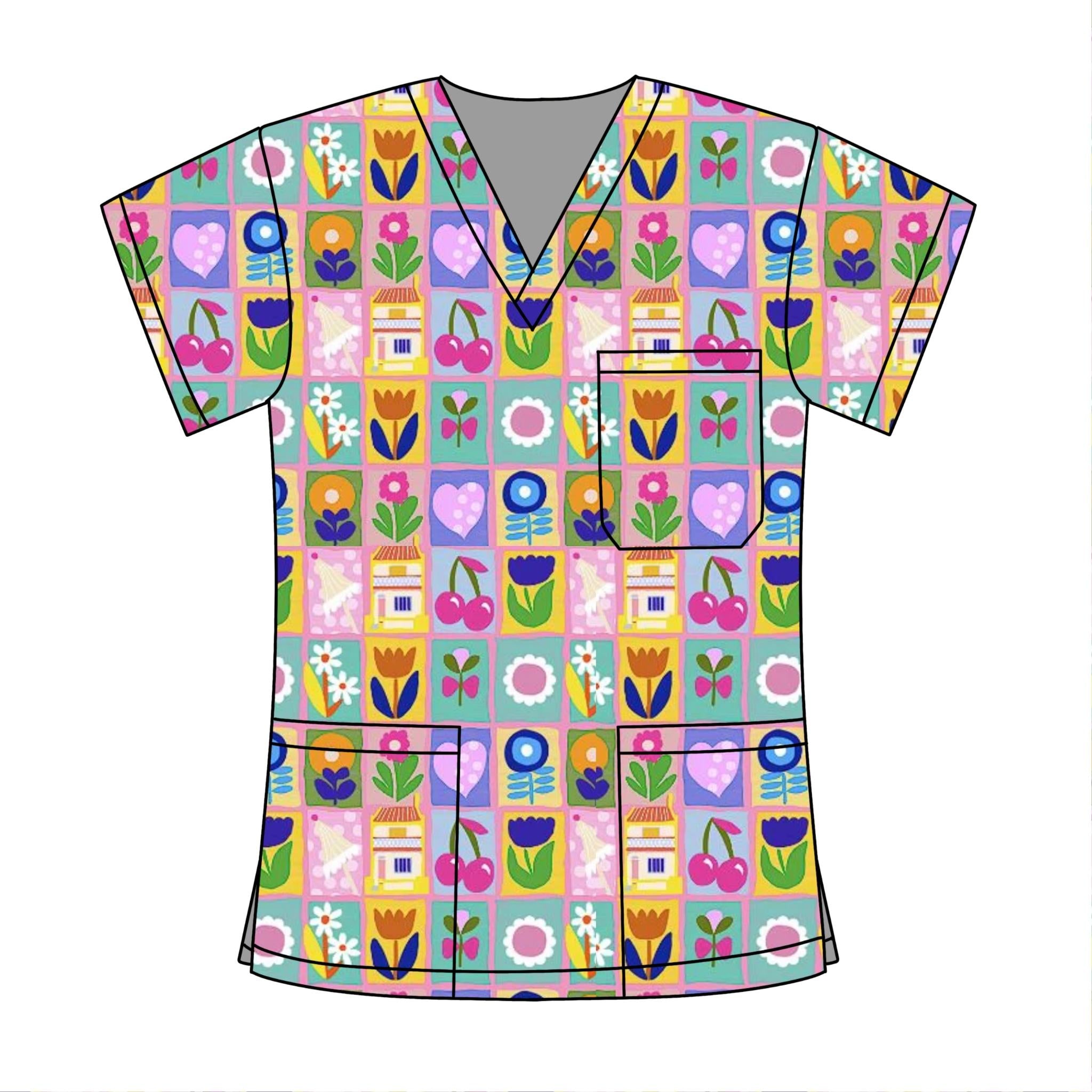 PARASOL LANE SCRUB TOP