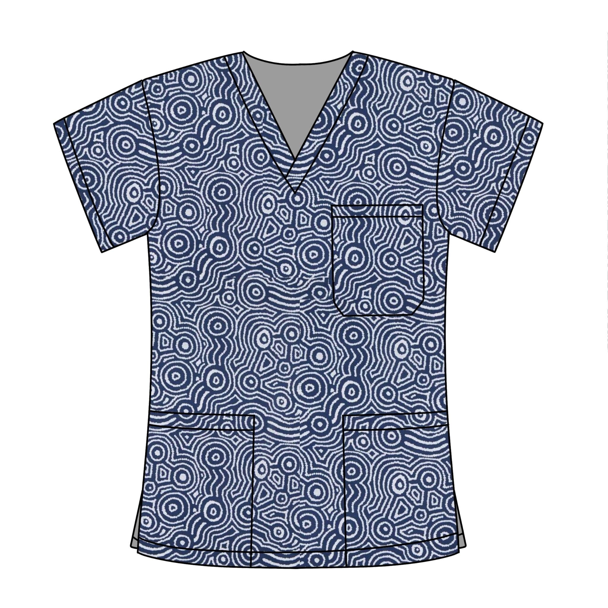 WATER DREAMING SCRUB TOP