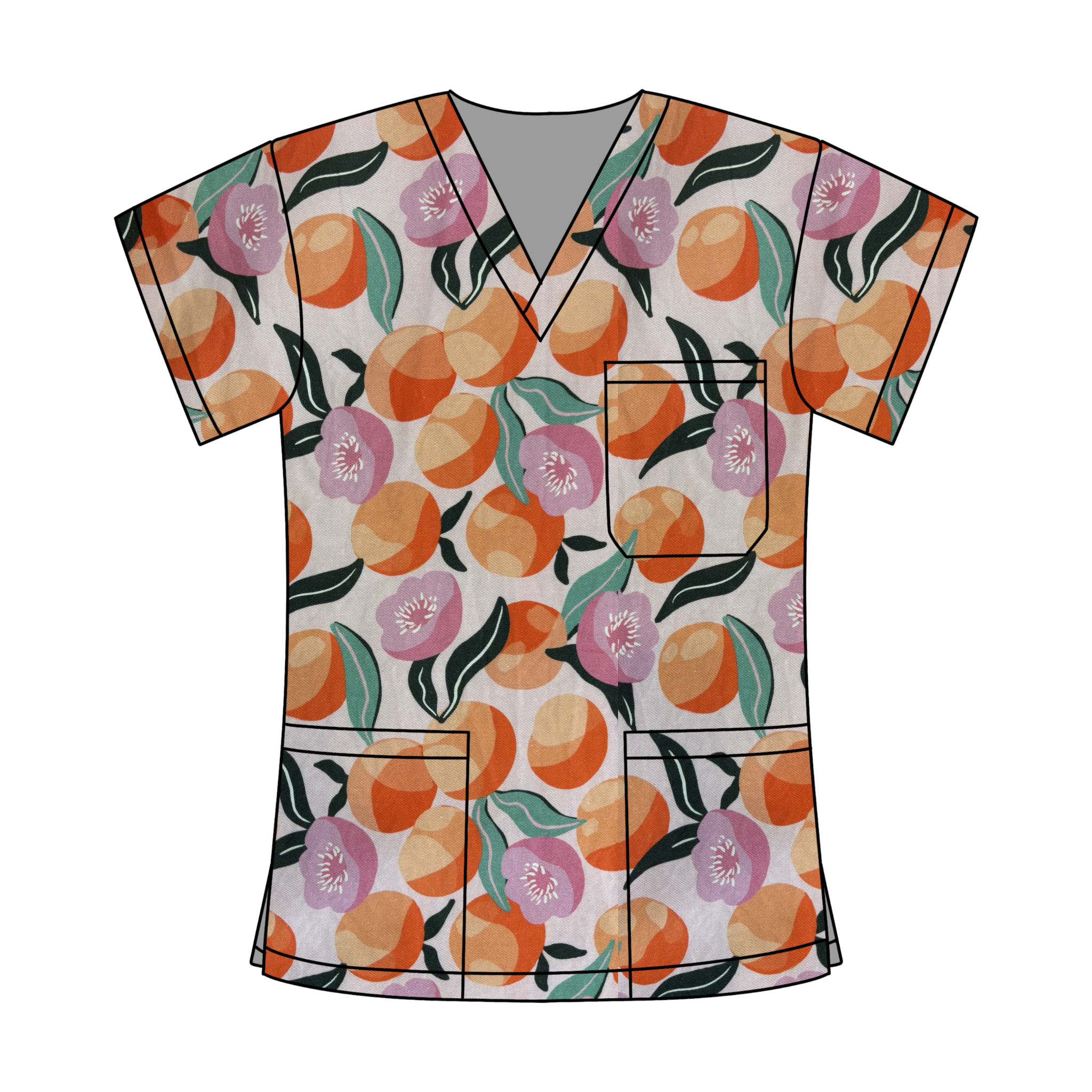 PEACHES AND CREAM SCRUB TOP
