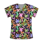 SPOOKY BOWS SCRUB TOP